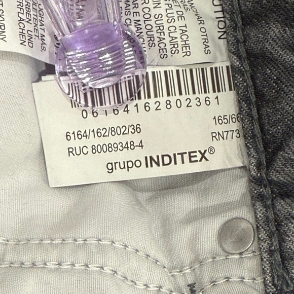 Zara Wide Leg Jeans Washed Gray High Rise Size 4 Baggy Cotton Grunge Edgy Trendy - Picture 10 of 10